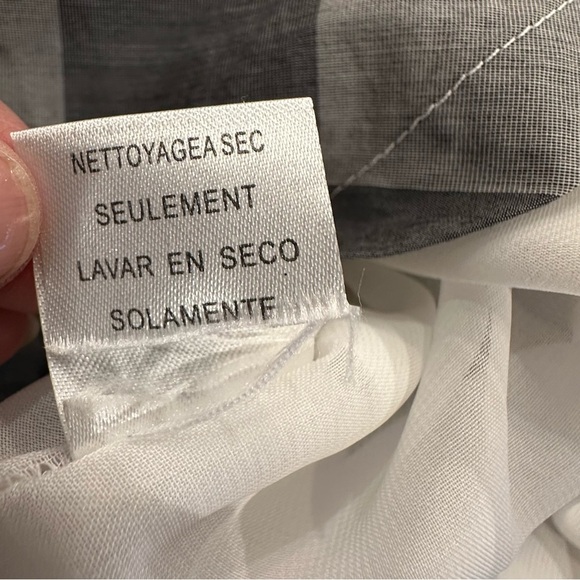 Burberry London Blue Label Black White Plaid Puff Sleeve Silk Pencil Dress 38 S - Picture 8 of 16